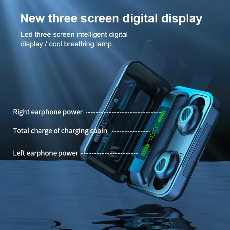 R15 TWS sem Fio Fone de ouvido Bluetooth Estéreo 5.1 Fone de ouvido 3D Touch Fone de ouvido Sport Impermeável Fones de ouvido com a cobrança de Caso