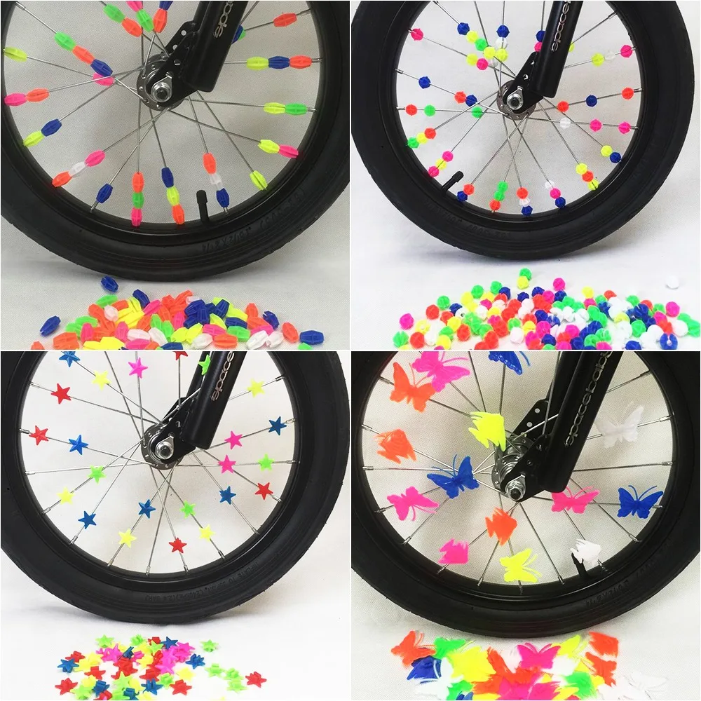 Chegada Nova Bicicleta Falou Esferas De Roda De Bicicleta De Plástico Multi Colorido Falou Esferas De Crianças Clipe De Decoração De Peças De Bicicleta