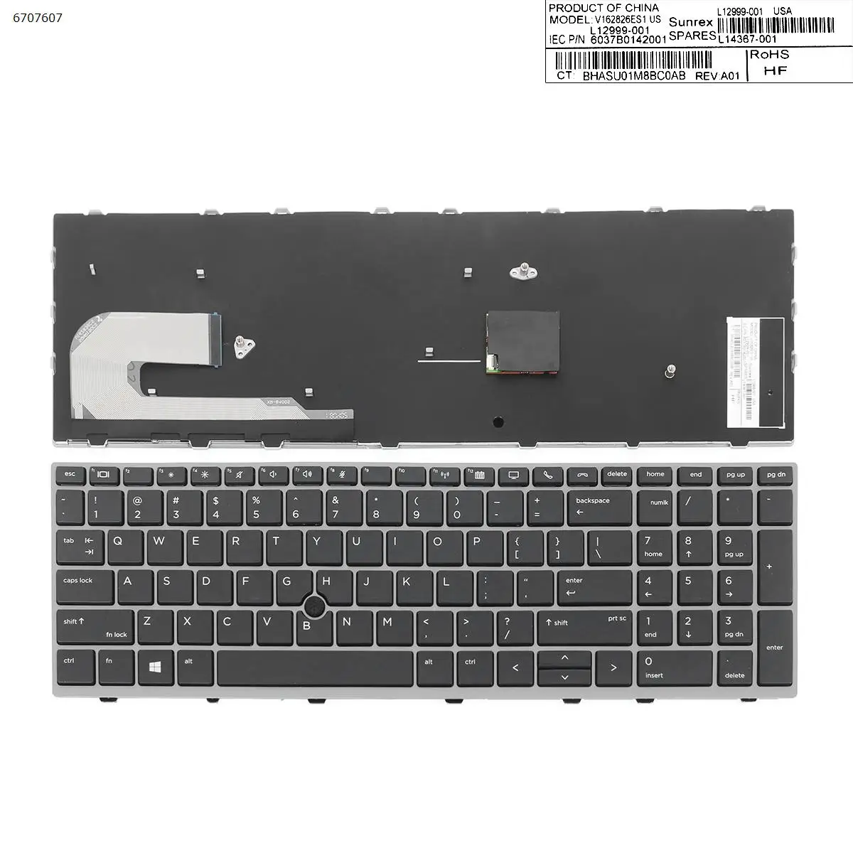 NOS QWERTY Novo Teclado de Substituição para HP EliteBook 850 G5 755 G5 850 G6 ZBook 15u G5 Laptop Moldura de Prata Preto-Chave