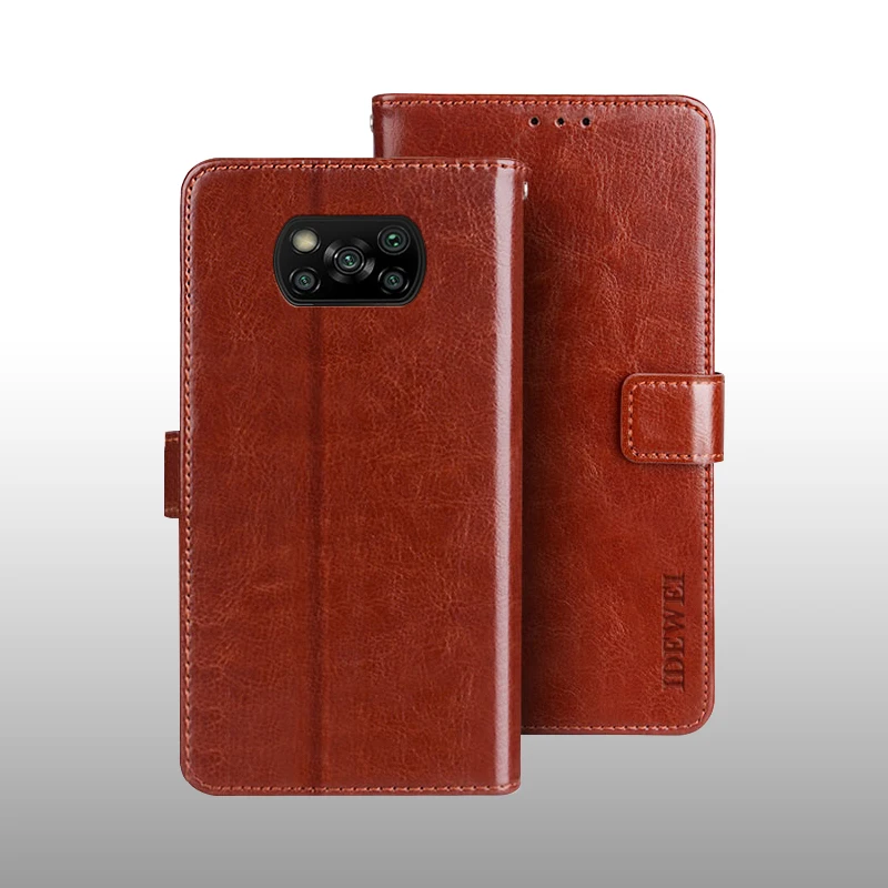 Tampa do compartimento do cartão de caso para o Xiaomi POCO X3 Pro NFC capa de couro Pu de Proteção Tampa Retro estojo carteira flip