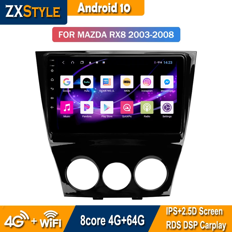 Carro Android 10 Sistema Inteligente Para o Mazda RX-8 SUDESTE 2003 - 2008 RX8 Multimídia de Navegação WIFI, BT CarPlay Player