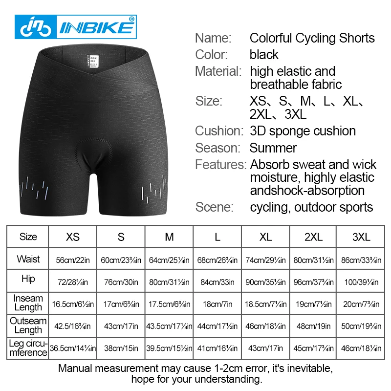 INBIKE Shorts de Ciclismo Mulheres Colorido Elástico Moto Shorts de Cuecas 3D Esponja Acolchoado à prova de Choque MTB Mountain Pro Bicicleta Shorts