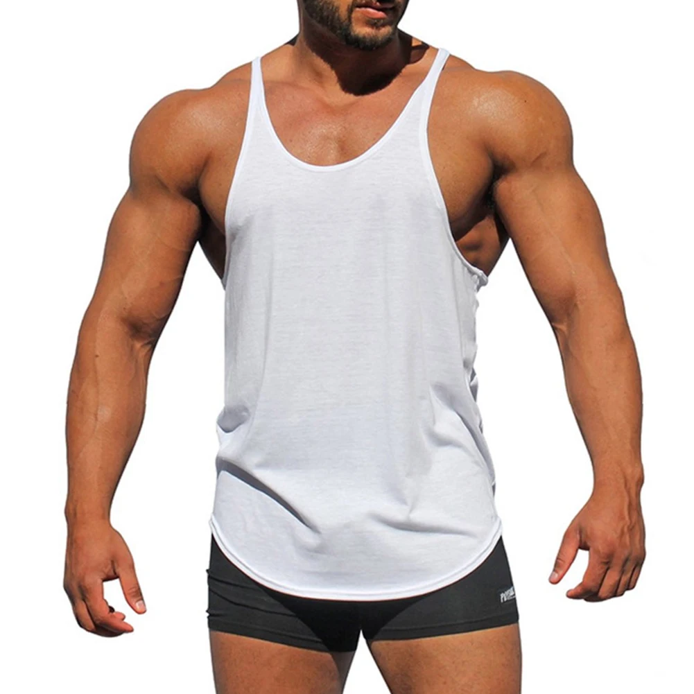 Os homens da parte Superior do Tanque Homens Longarina Tanque de Fitness Topo de Singlet Mangas de Camisa de Treino Homem Camiseta Muscular Colete de cor Sólida