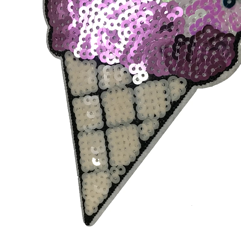 4 Peças/lote Novo de Chegada sorvete de Lantejoulas Costurar/Ferro em Patches para o Vestuário Scraf Sacos Decorados Lantejoulas Patch Adesivos de DIY