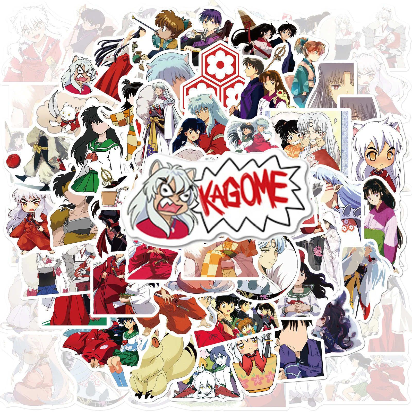 10/50/100pcs Japão Anime Decalque Inuyasha Adesivos de Scrapbook Laptop da Mala de viagem Bagagem Skate Telefone Capacete de Adesivos de desenhos animados Presente