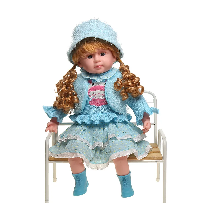 O renascimento Boneca 50cm de Silicone Bebê Recém-nascido Boneca Bonito e Realista da Criança muñecaHabla español o Crescimento da Criança, Parceiro de Brinquedos para Meninas