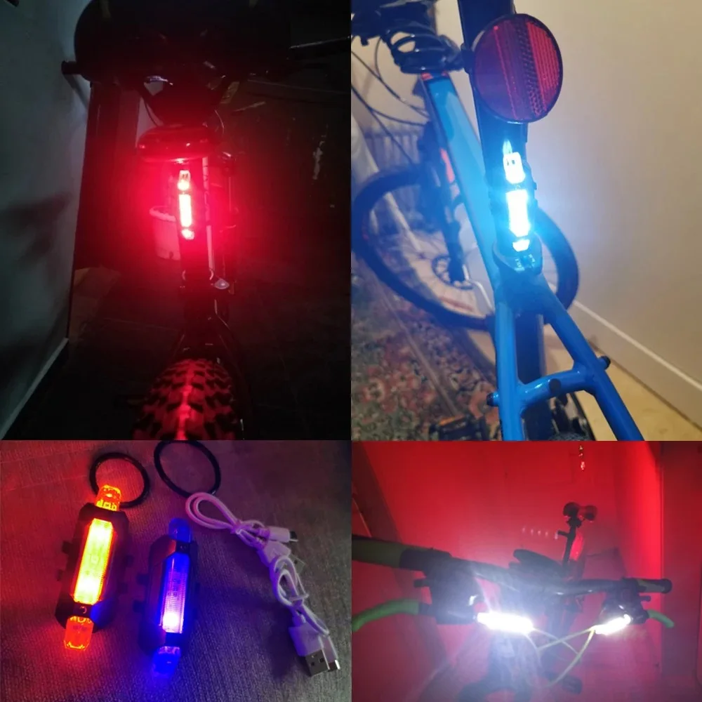Bike Bicicleta luz de LED Recarregável lanterna traseira USB Traseira da Cauda, o Aviso de Segurança de Bicicleta Portátil luz Flash de Luz Brilhante Super