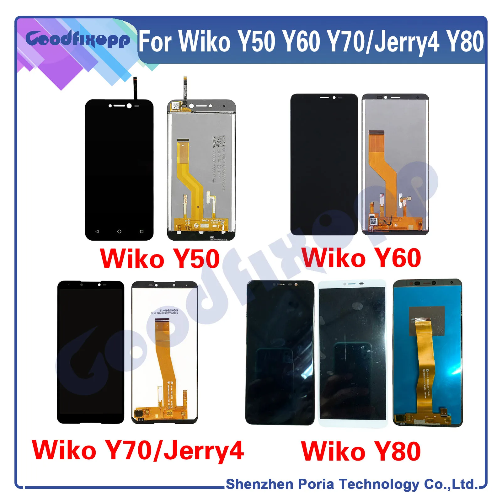 Original Testado Para Wiko Y50 Y60 Y70 Y80 Tela de toque do LCD Display LCD de Substituição do conjunto do lcd para o wiko Y80 Jerry tela 4