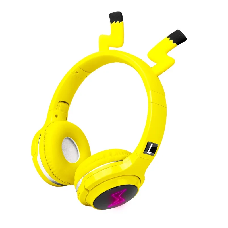 Miúdos bonitos Bluetooth 5.0 Fone de ouvido 7 Cores LED Fones de ouvido Cartão do SD do apoio de Áudio Cabo de Fone de ouvido para o Menino Menina Dom Crianças