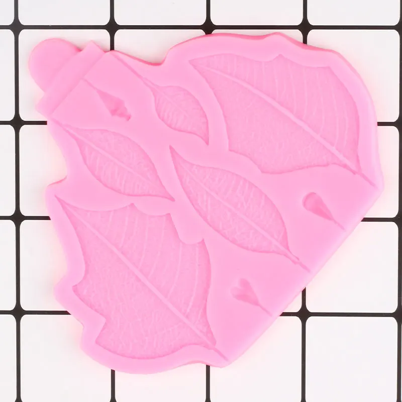 Folha 3D Bolo de Fronteira Molde de Silicone de Decoração do Bolo de Ferramentas de Cupcake Topper Fondant Molde DIY Festa de Doces Resina de Barro Moldes de Chocolate
