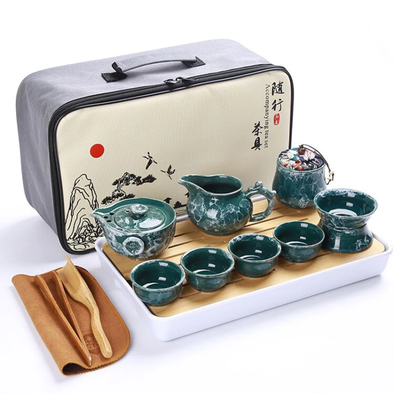 Chinês de Alta Qualidade de Kung Fu de Chá de Cerâmica Portátil Bule Conjunto Exterior de Viagem Gaiwan Copos de Chá da Cerimônia do Chá, Xícara (chá)