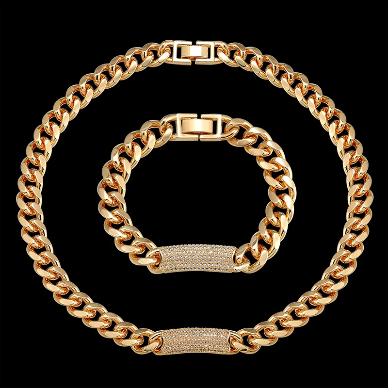 Lanruisha Simples zircão micro-embutidos retangular em forma de colar e pulseira de mulheres conjunto de jóias de moda clássica jóias