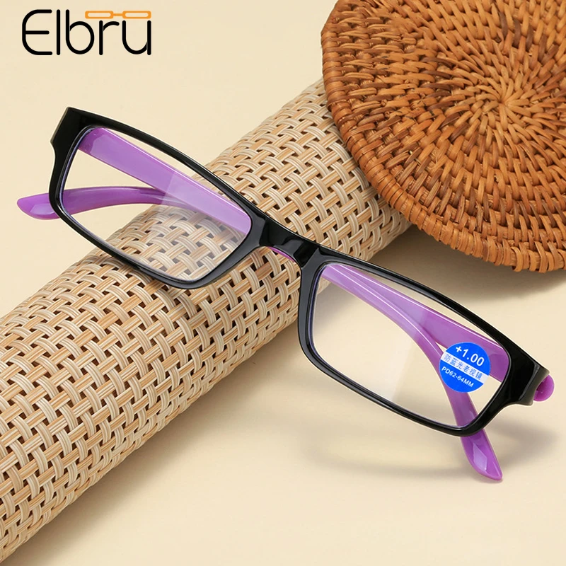 Elbru Moda Ultraleve Óculos de Leitura Suave Presbiopia Óculos Anti-blue Ray Óculos Unissex, o Óculos Com Grau +1.0+3.5