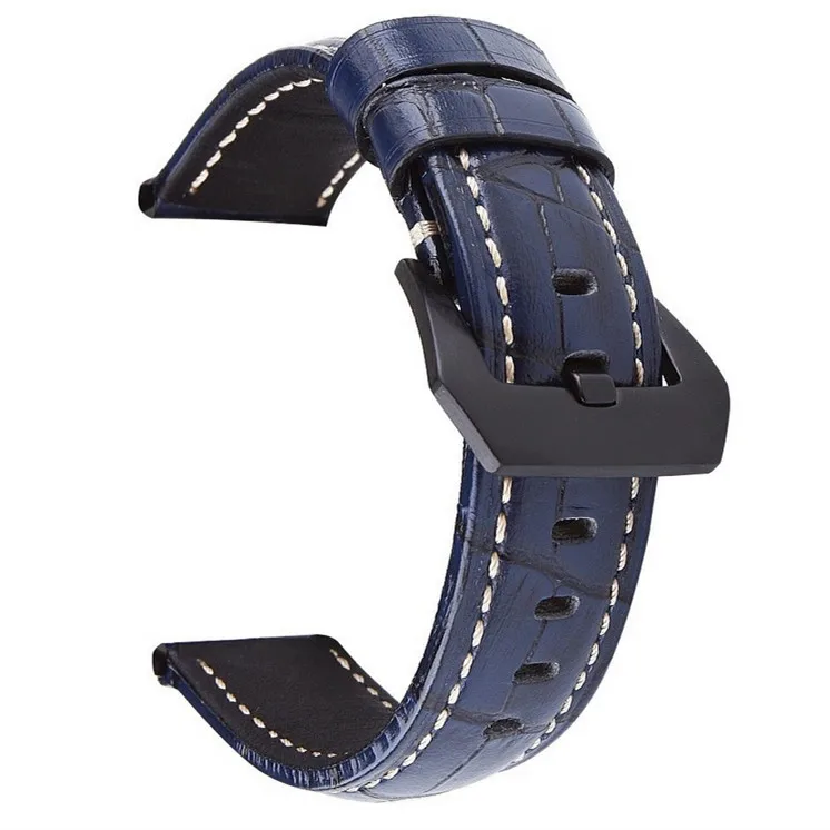 Novo 1PCS vaca genuíno faixa de Relógio de couro pulseira de cor azul 20mm 22mm 24mm 26mm tamanho disponível