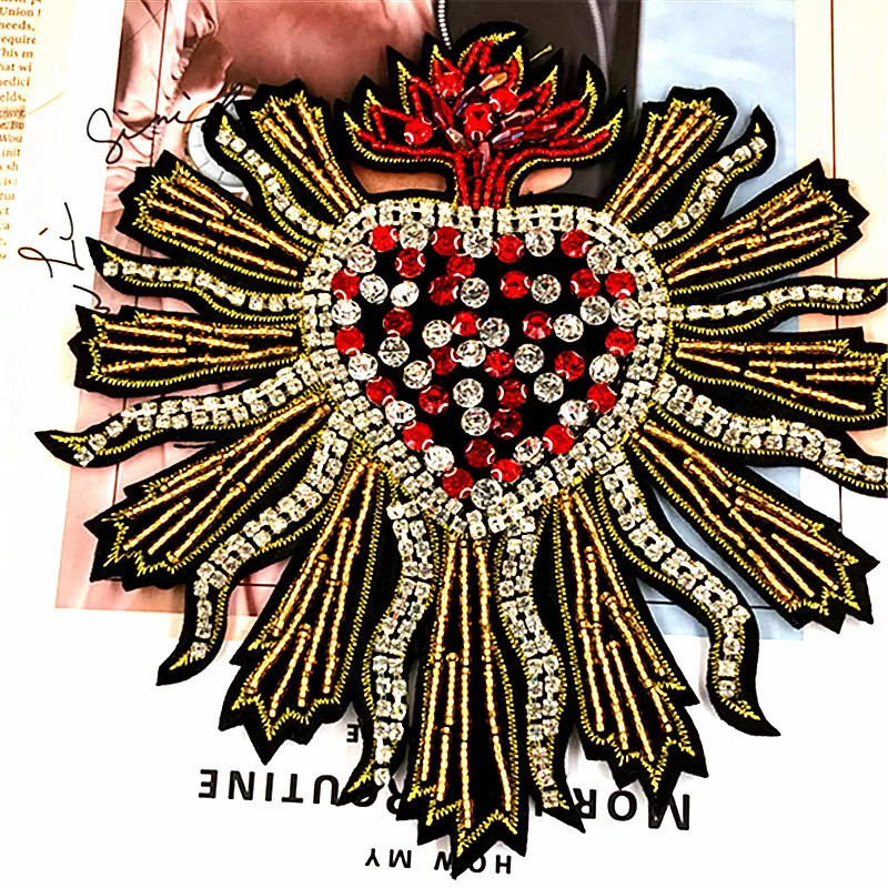 Vintage Artificial Frisado Completo Broca Patch Para o DIY de Artesanato Patchwork Roupa das Mulheres Vestido de Decoração, Acessórios