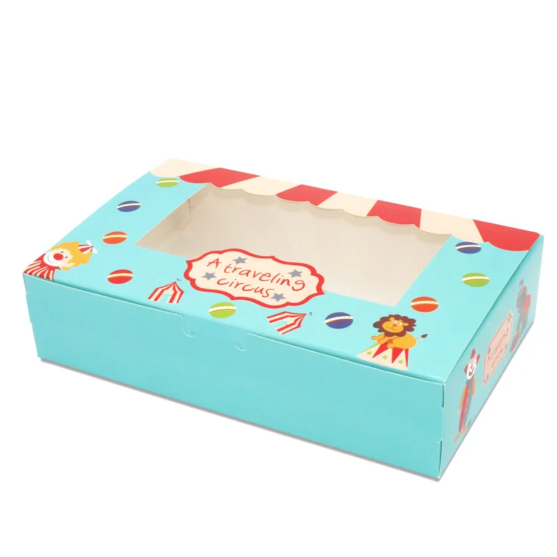 20PCS Caixa de Papel Windows Festa de Casamento de Crianças de Aniversário de 21.5x13.5x5cm Bolo de Presente de Kraft Papel de Embalagem de Alimentos de Cozimento de Doces Cookies