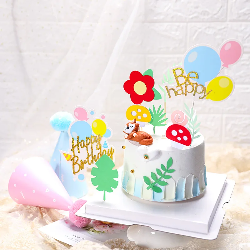 Nova Caixa De Presente De Feliz Aniversário Cupcake Topper Glitter Glod Textos Bolo Topper Para Crianças, Festa De Aniversário, Decorações De Bolos De Chuveiro Do Bebê