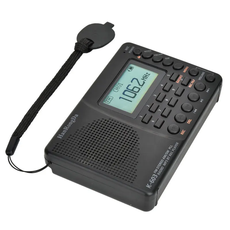 K-603 Portátil Rádio Digital Visor LCD FM AM SW Rádio Com a BT, a Potência do alto-Falante-off Função de Memória de Moda Rádio