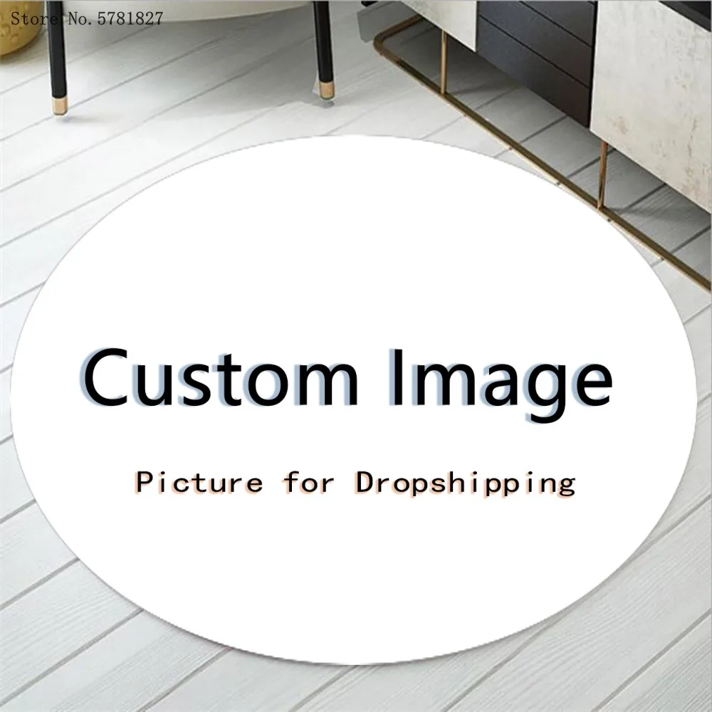 Personalidade Redondo Personalizado Carpete de Impressão 3D Enviar Imagem Tapetes Dropshipping Tapete Para o Chão da Sala um Tapete de Casa de Chão de Carpete