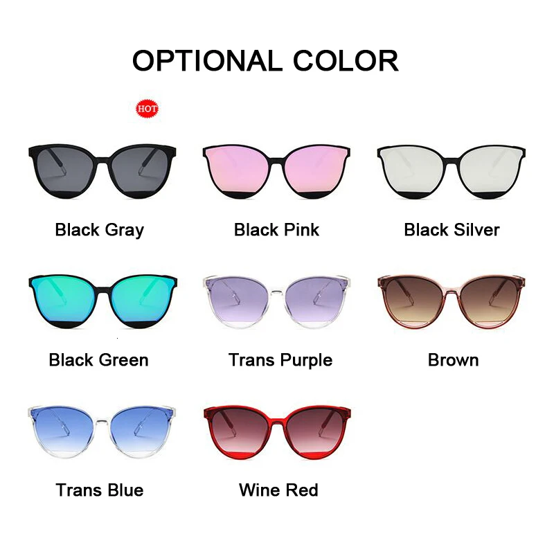 Novo Clássico Oval Vermelho as Mulheres de Óculos de sol Feminino Vintage de Luxo de Plástico da Marca do Designer de Olho de Gato de Óculos de Sol UV400 Moda