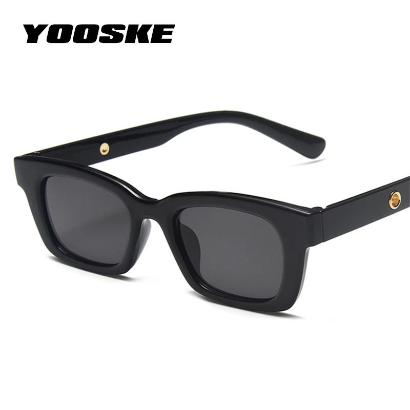 YOOSKE Moda Retângulo Pequeno de Óculos de sol das Mulheres os Homens Retro Estreito Quadrado Óculos de Sol com Tons Vintage da Marca do Designer de Óculos de sol UV400