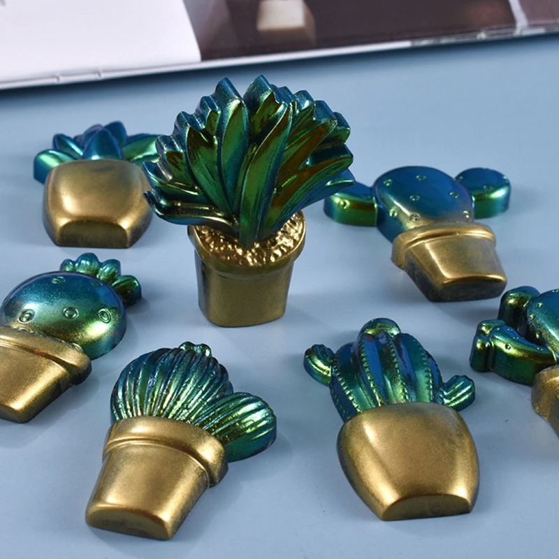 3D Cacto Chaveiros de Cristal de Resina Epóxi Molde Artesanal Pingente de Decorações com Moldes de Silicone DIY Artesanato Carcaça Ferramenta