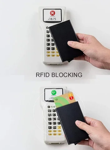 Pop-out RFID Titular do Cartão de Plástico Alumínio Elasticidade Bolsa de Volta IDENTIFICAÇÃO Bancária-cartão de Carteira de Viagem Impermeável