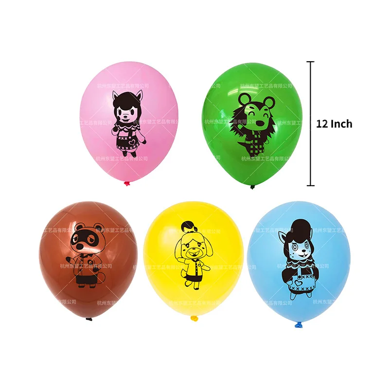 48pcs/set Animal Crossing Balões Anime Animal Crossing Feliz Aniversário Banner Bolo Topper do Chuveiro de Bebê Decoração para uma Festa de Crianças Brinquedos