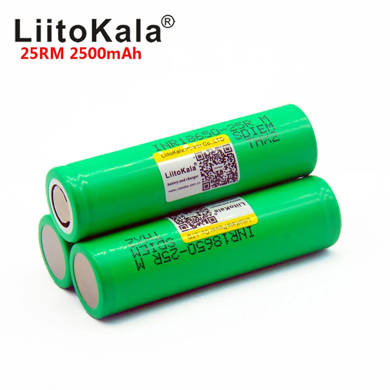 300PCS NOVO Liitokala 18650 Bateria de 2500mah INR1865025R 20A descarga de baterias de lítio de Bateria 18650 2500 25R