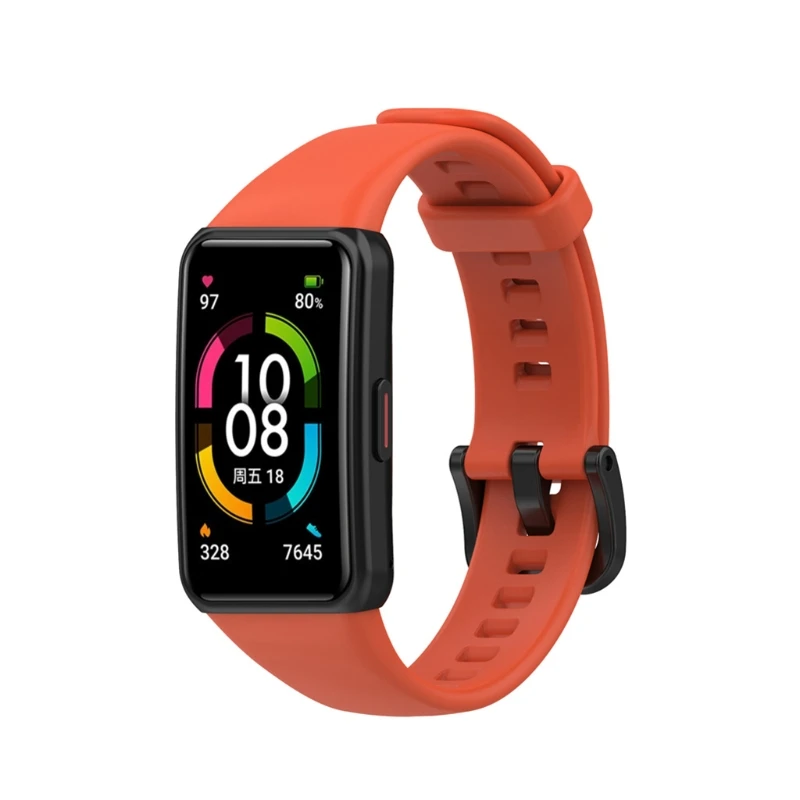 Substituição do Esporte Relógio de Silicone Banda Correia de Pulso Ajustável Watchbands para -Huawei Honor Banda de 6 de Smart Watch Q81E