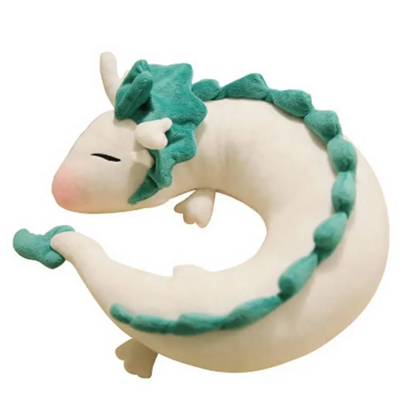 28cm Anime Bonito Dragão de Pelúcia Brinquedo de Pelúcia de chihiro Animais dos desenhos animados Stress de Forma U Travesseiro de Pescoço Boneca de Presente Brinquedos Para Crianças