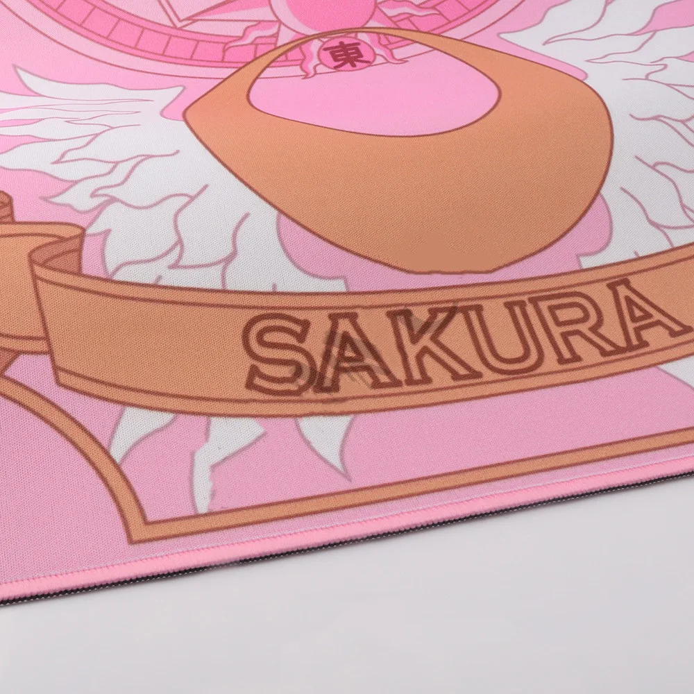 Cardcaptor Sakura cor-de-Rosa Mouse Pad de Borracha Natural, com Bloqueio de Borda Mouse Tapete Lavável Anti-derrapante Teclado Tapete de Acessórios de Mesa