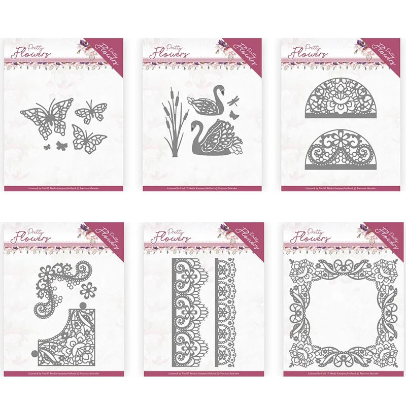 6pcs de Renda combinação de Corte de Metal Morre para DIY Scrapbooking Álbum de Fotos Decorativo em Relevo PaperCard Artesanato Die2021
