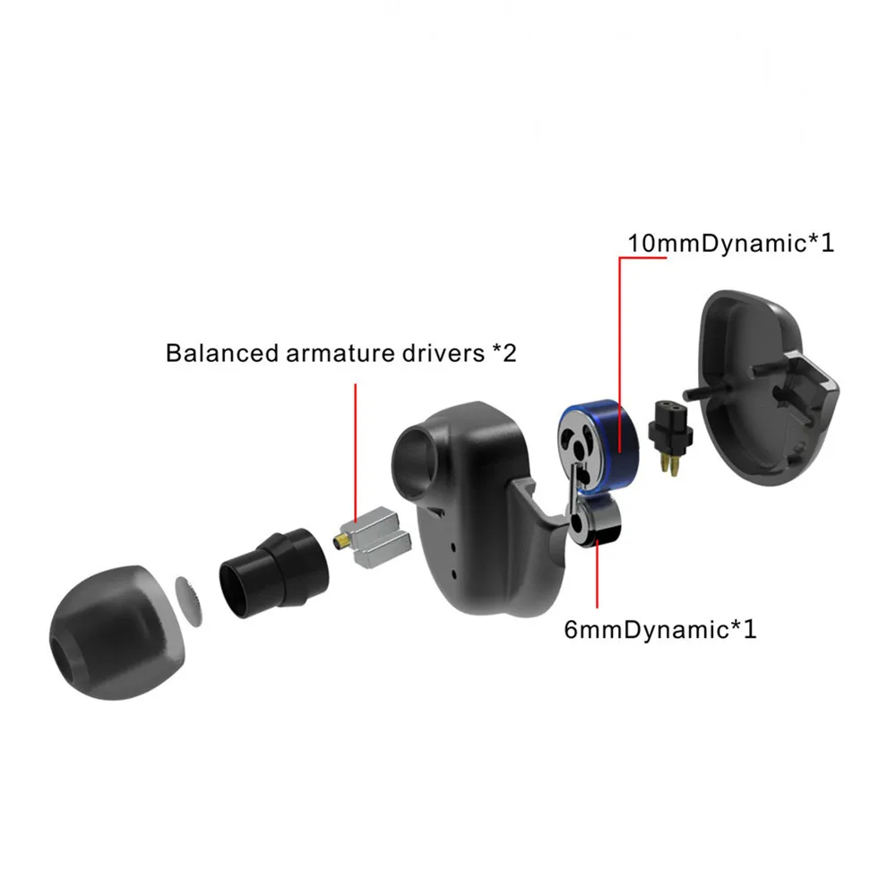 BQEYZ K2 Híbrido Fone de ouvido Dinâmico no Ouvido HiFi Stereo Metal Shell Fones de ouvido Sport Com o Equilíbrio da Armadura Para Telemóveis