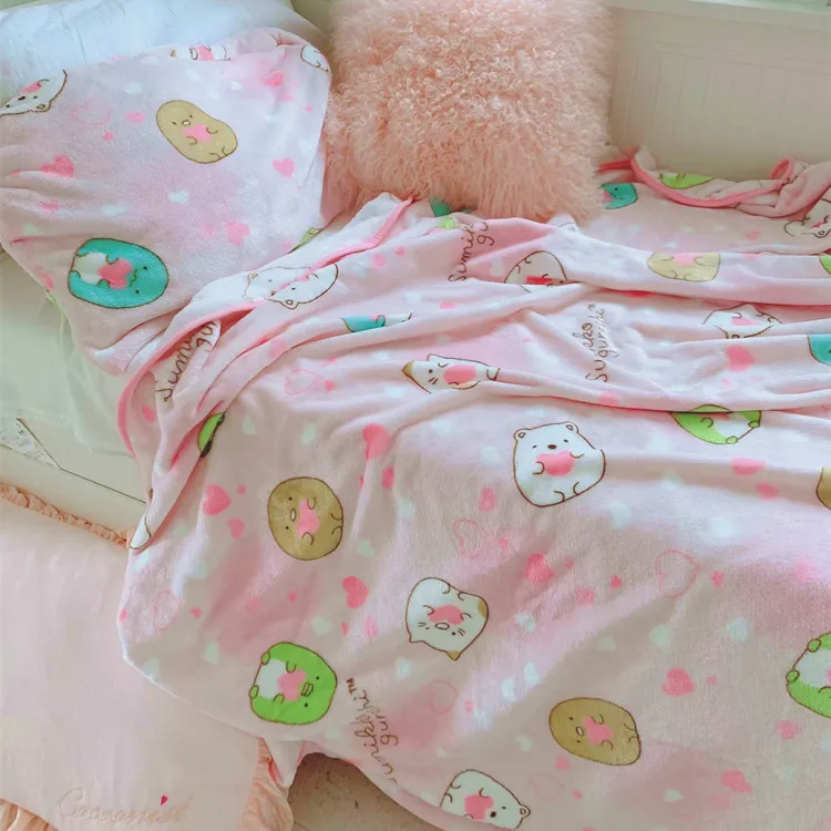 Adorável dos desenhos animados Anime Canto Bio Ar-condicionado Cobertor Sumikko Gurashi Super Macio para Dormir a Fronha Tampa Brinquedos Decoração de Casa