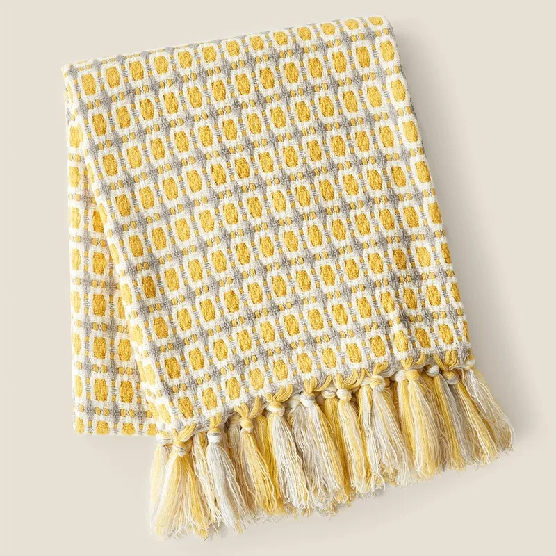 Tecido de Cobertor Office Nap Cobertor de Malha Cobertor de Borla Ar Condicionado Cobertor Jogar Mantas para Sofá toalha de Piquenique