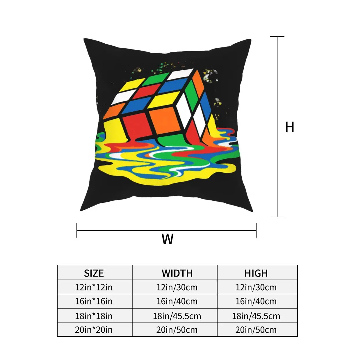 Fusão Cubo Sheldon Fronha Impresso Poliéster Capa de Almofada Decorativa Cubo de Rubik Jogar Travesseiro Capa do Caso Casa 40X40cm