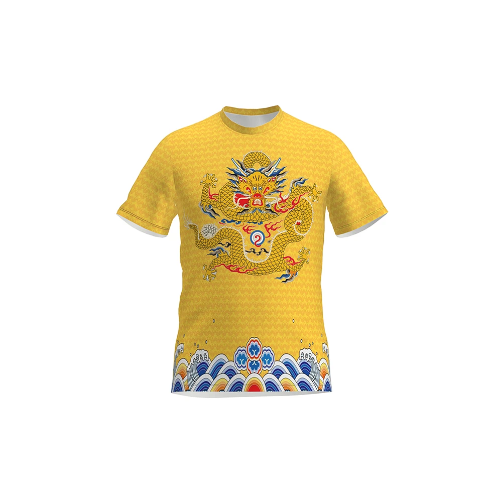 O verão masculino conjuntos de T-shirt + shorts 2 estilo Chinês novo manga curta retro superior de desporto de atender a impressão 3D padrão dragão shorts