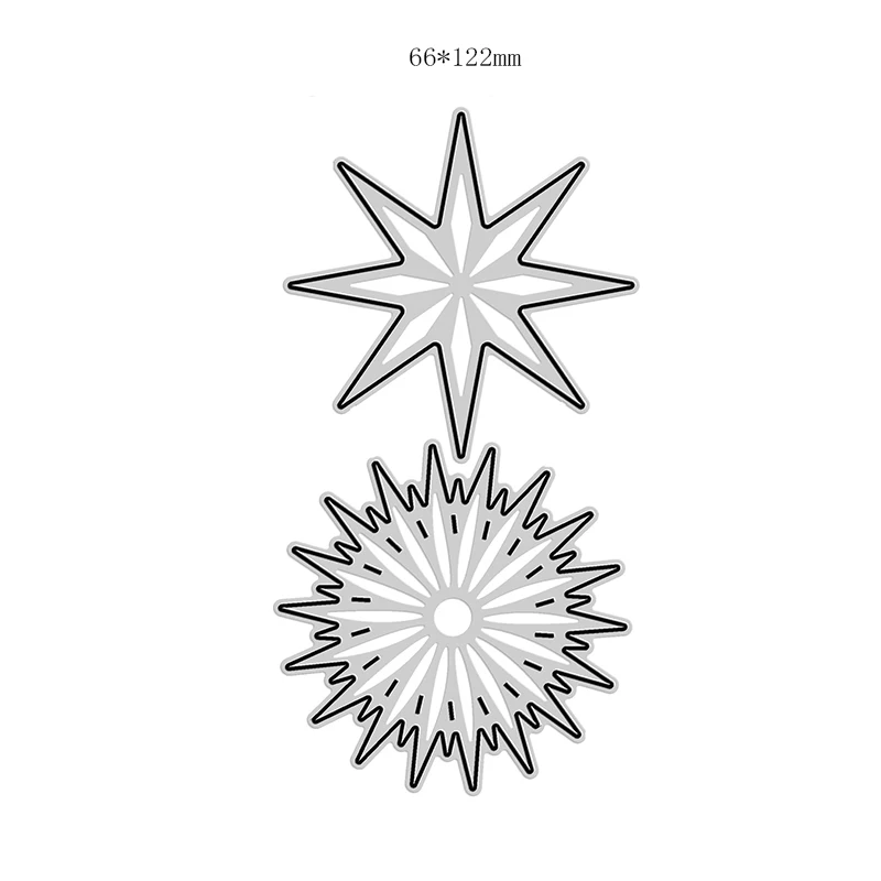 Novo 2021 Círculo Bola DIY de Artesanato de Corte de Metal Morre para Scrapbooking e Cartão de Fazer da Forma da Estrela Decorativos em Relevo Molde, Sem Selo