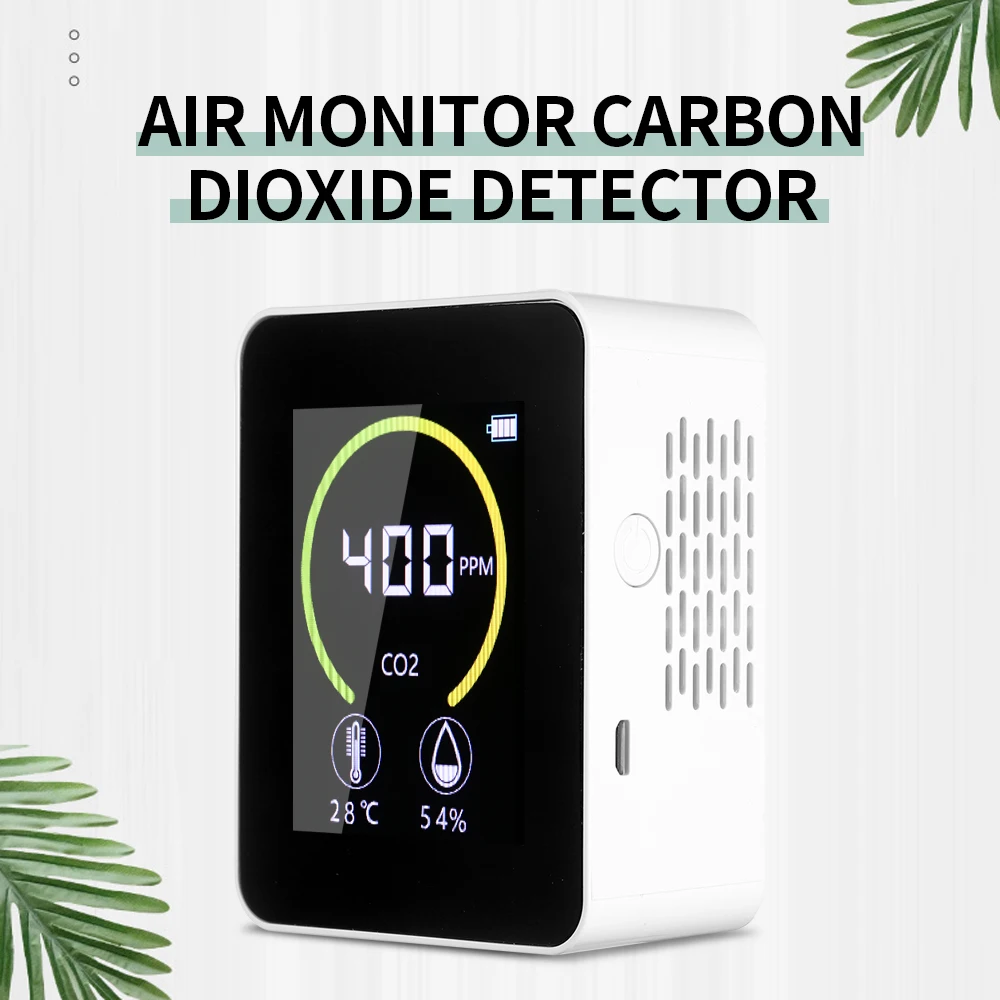 Monitor de ar Dióxido de Carbono (CO2 Detector de gases com efeito de Armazém de Qualidade do Ar, Temperatura e Umidade do Monitor Rápido de Medição do Medidor