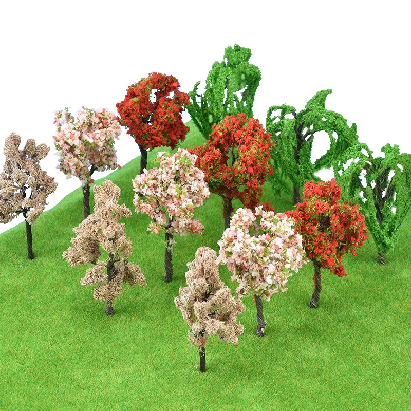 Modelo De Árvores De Plástico Miniatura Em Escala Para A Construção De Modelos De Trens De Estrada De Ferro Da Disposição Do Jardim Paisagem Paisagem Acessórios Brinquedos