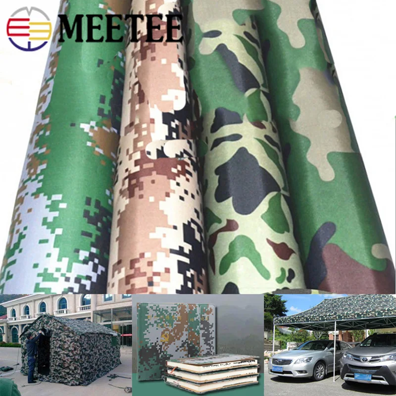 Meetee 50/100cmX150cm de 0,2 mm de Espessura 450D Impermeável Camuflar Oxford Tecido de PVC Exterior da Tenda, Scrapbooking Pano DIY de Costura FA013