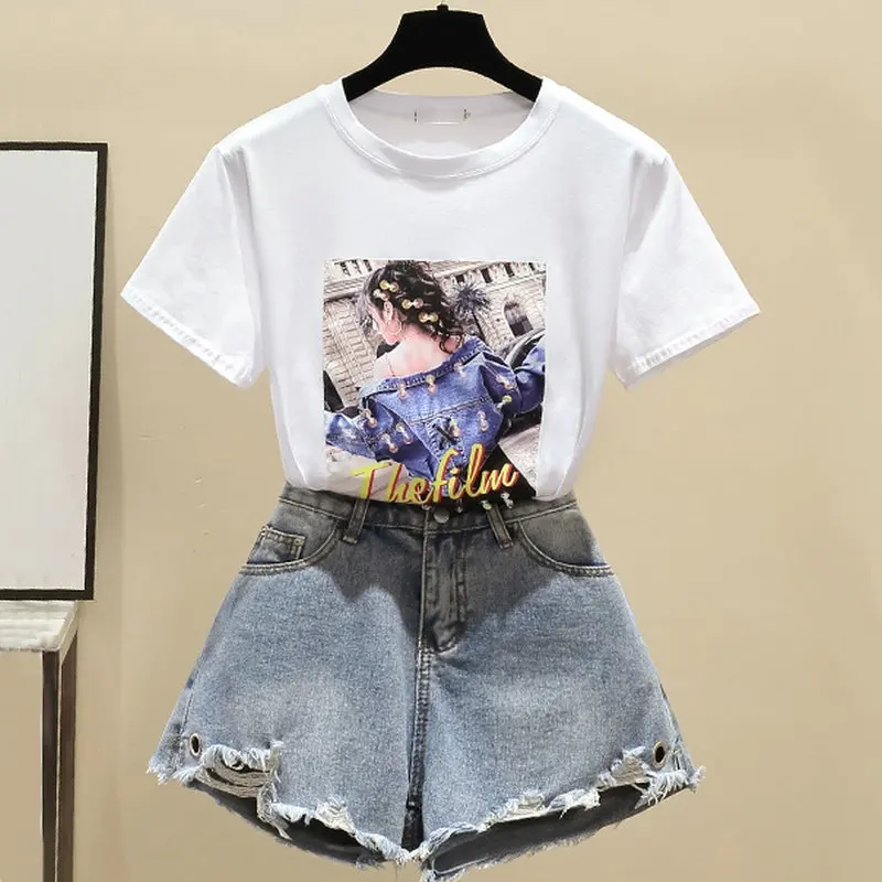 Verão Branco T-Shirt Das Mulheres Tops Vintage Coreano Roupas Feminina Camiseta De Manga Curta Casual Black T-Shirt Da Moda Breading 2021