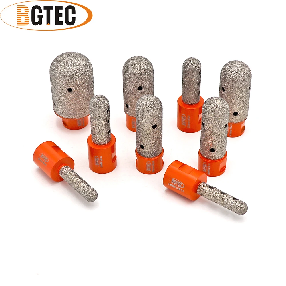 BGTEC 1pc Dia 10/15/20/25/30/35mm Thread Vácuo Soldadas Diamante dedo bits 5/8-11 ou M14 Moagem de bits para a telha de pedra da bancada
