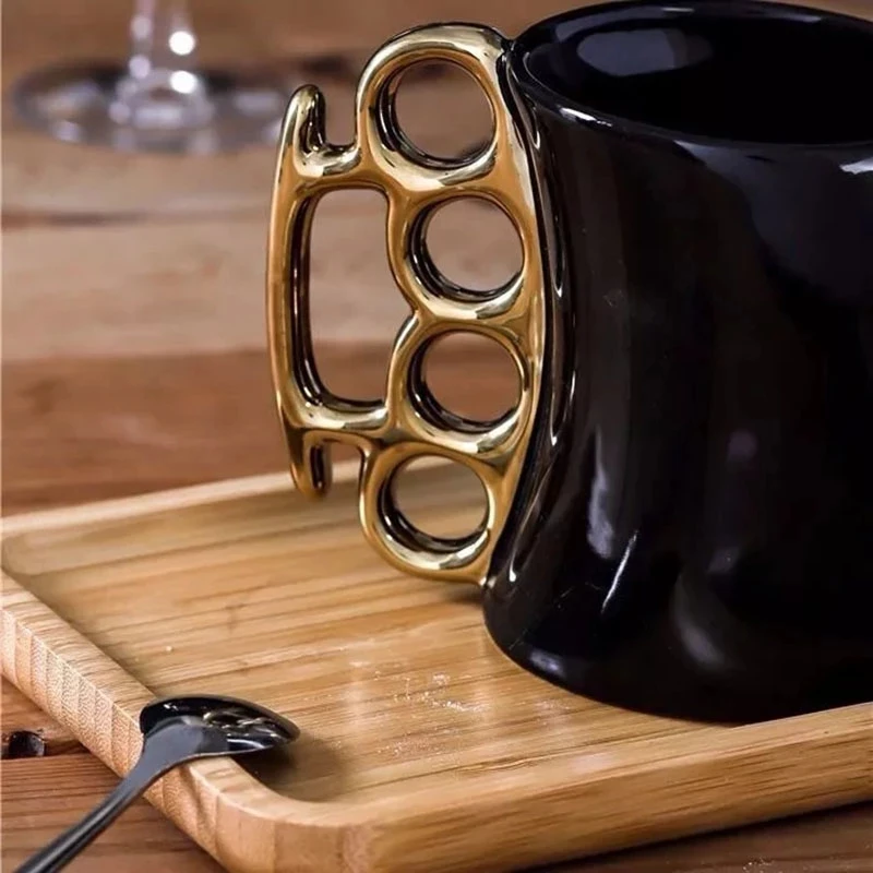 Novo 500ml idéias de punho xícara de cobre juntas, e juntas de bronze presente da novidade cerâmica casais caneca de café com leite