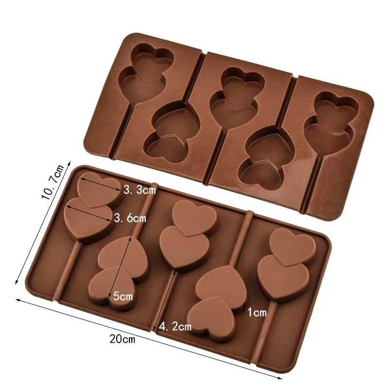 5pcs DIY de Silicone Pirulito Molde de Chocolate do Molde Praline Biscoito de Silicone ferramentas de Cozimento Molde de Geléia, Pudim de Bolo de Molde de Gelo