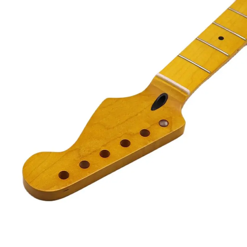 Amarelo Cabeça Pequena ST braço da Guitarra Acabamento Fosco Canadá Maple Guitarra de Madeira Pescoço 22 Trastes 350R Pescoço Radian 5,6 cm Largura Calcanhar