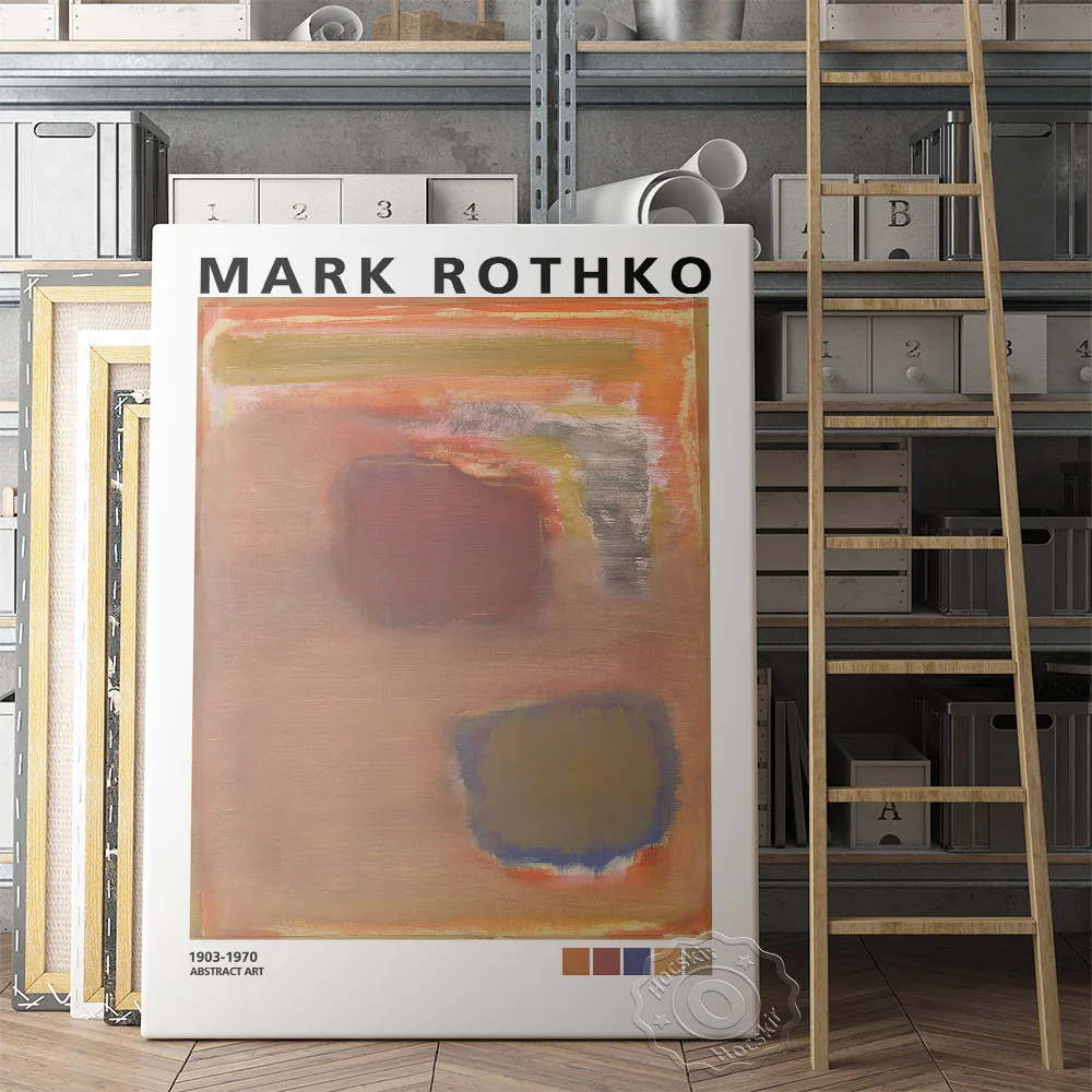 Mark Rothko Exposição Museu Do Cartaz, Rothko Vermelho Roxo Verde Pintura A Óleo, O Expressionismo Abstrato Arte De Parede, Corredor De Decoração De Casa