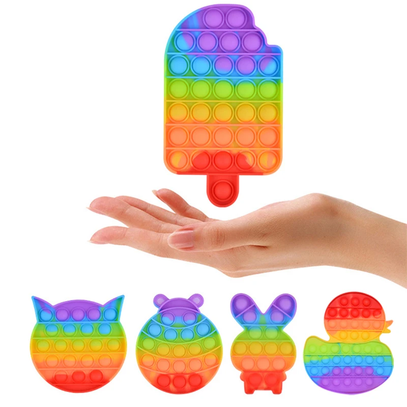 Arco-íris Bolha de Stress Mão Bolhas Fidget Brinquedos Autisim Jogo Kid Alívio do Estresse Molinho Simples Ondulação de Brinquedos para Crianças