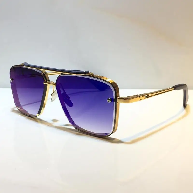 Homens popular modelo M seis óculos de sol de metal vintage estilo de moda de óculos de sol quadrado sem moldura UV 400